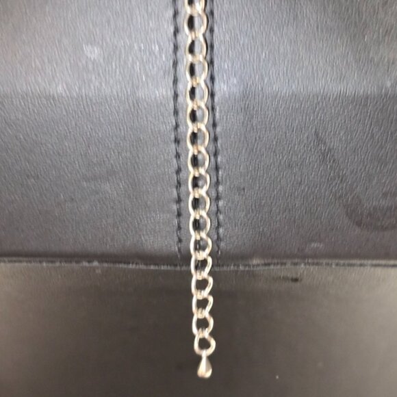 Silver Tone Snake Chain with 3 Blue Crystals Pendant - Picture 3 of 3